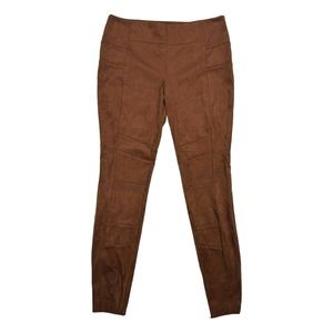 Sundance Size 6 Luxe Dreams Leggings Faux Suede Pants Ankle Zip Brown Cognac